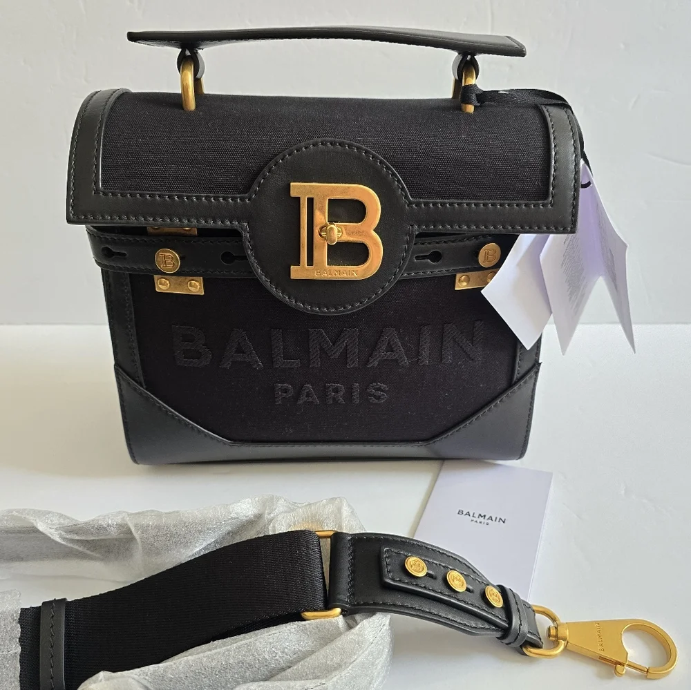 Balmain B-Buzz 23 Top Handle Bag Black - Picture 9 of 10